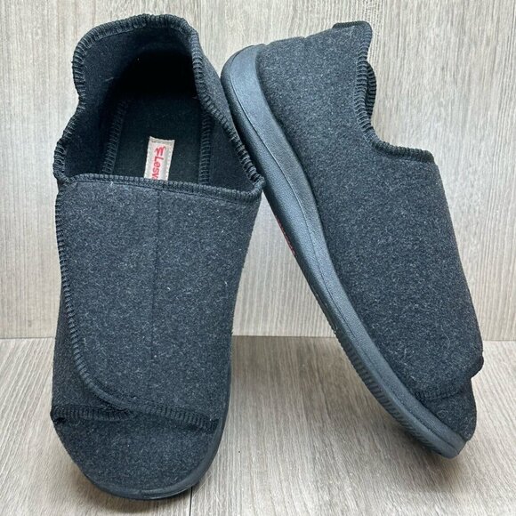 Lesvago Shoes Mens Size 10 Diabetic Slipper Adjustable Slip On Comfort Black - Picture 7 of 12